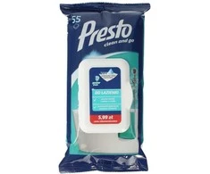 Presto drėgnos vonios servetėlės, 55vnt