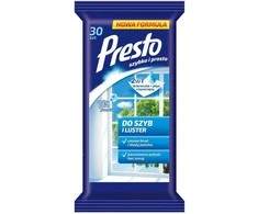 Presto Valymo šluostės + skystis 2in1 langams ir veidrodžiams, 1 pakuotė - 30 vnt.