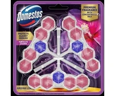 Domestos DOMESTIC Aroma Lux Hibiscus Oil &amp; Wild Berries tualetinių plytelių valiklis, 2 x 55 g