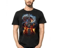 BLT Marškinėliai Burning Guitar Dragon, Dydis: L
