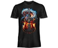 BLT Marškinėliai Burning Guitar Dragon, Dydis: L