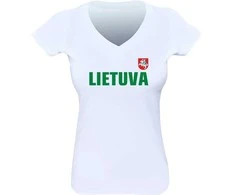 KS Moteriški Marškinėliai Lietuva Su Vėliavėle Ant Nugaros, Dydis: M