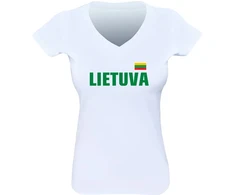 KS Moteriški Marškinėliai Lietuva Su Vyčiu Ant Nugaros (Dydis M), Dydis: M