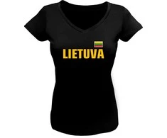 KS Moteriški Marškinėliai Lietuva Su Vyčiu Ant Nugaros, Dydis: L