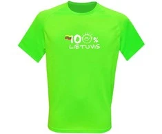 KS Sportiniai Marškinėliai 100 Procentų Lietuvis (Neon Žalias), Dydis: XXL