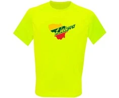 KS Sportiniai Marškinėliai Lietuva (Neon Geltona), Dydis: S