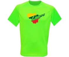 KS Sportiniai Marškinėliai Lietuva (Neon Žalias), Dydis: XXL