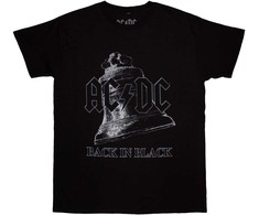 Rock AC/DC Back In Juodas Bell Marškinėliai, Dydis: XXL