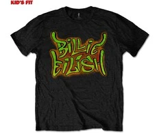 Rock Billie Eilish Graffiti Vaikiški Marškinėliai, Dydis: S
