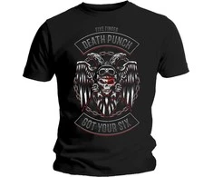 Rock Five Finger Death Punch Biker Badge Marškinėliai, Dydis: M