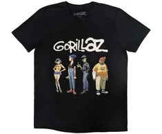 Rock Gorillaz Purškiklis Logo Group Marškinėliai, Dydis: XXL