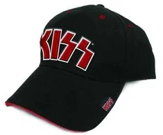 Rock Kepurė Kiss Raudona on Baltas Logo
