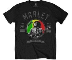 Rock Marškinėliai Bob Marley Rebel Music Seal, Dydis: M