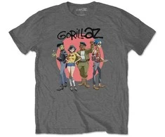 Rock Marškinėliai Gorillaz Group Circle Rise, Dydis: XL