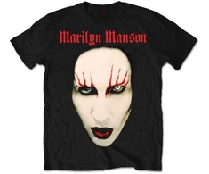 Rock Marškinėliai Marilyn Manson Raudona Lips, Dydis: L