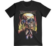 Rock Marškinėliai Megadeth Flaming Mic, Dydis: XL