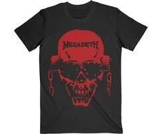 Rock Megadeth Vic Hi-Contrast Raudona Marškinėliai, Dydis: XL