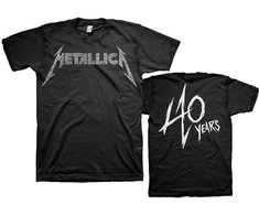 Rock Metallica 40th Anniversary Songs Logo Marškinėliai, Dydis: XXL