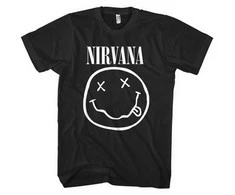 Rock Nirvana Baltas Smiley Marškinėliai, Dydis: XL