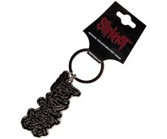 Rock Raktų Pakabukas Slipknot Juodas Logo Juodas Border