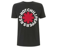 Rock Raudona Hot Chili Peppers Classic Asterisk Marškinėliai, Dydis: XL