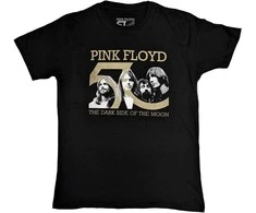 Rock Rožinė Floyd Band Photo &amp; 50th Logo Marškinėliai, Dydis: M