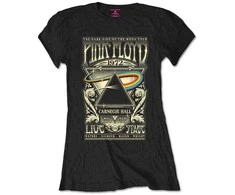 Rock Rožinė Floyd Carnegie Hall Poster Moteriški Marškinėliai, Dydis: XL