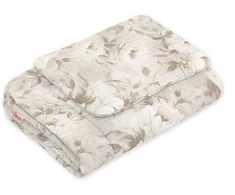 Bobono Kūdikio patalynės komplektas 75x100 cm smėlio spalvos su bijūnais NEWBORN