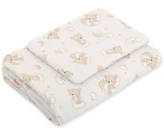 Bobono Patalynės komplektas kūdikiui smėlio spalvos su meškučiais 75x100cm Newborn