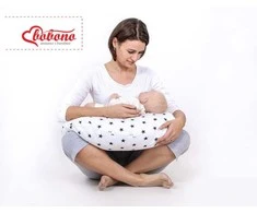 Bobono Maitinimo pagalvė – rožinė su baltais taškeliais