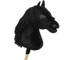 Super Hobby Horse Medinis žirgas su kotu – juodas, Premium