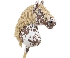Super Hobby Horse Medinis žirgas su kotu – rudas leopardinis su smėlio spalvos karčiais
