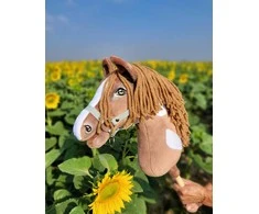 Super Hobby Horse Žaislinis arkliukas vaikams rudas su lazdele