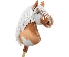 Super Hobby Horse Medinis žirgas su kotu – rudas tobiano su balta karčiais