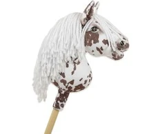 Super Hobby Horse Hobby Horse lazdelinis arkliukas rudas leopardas su balta karčiais A4