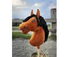 Super Hobby Horse Medinis žirgas su kotu – šviesiai rudas, Premium