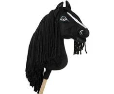 Super Hobby Horse Medinis žirgas su kotu – frizų veislės, premium