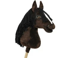 Super Hobby Horse Medinis žirgas su kotu – tamsiai rudas, premium