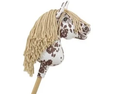Super Hobby Horse Hobby Horse lazdelinis arkliukas su ruda leopardine spalva ir smėlio karčiais