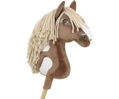Super Hobby Horse Medinis žirgas su lazda – rudas, vakarietiško stiliaus