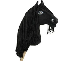 Super Hobby Horse Medinis žaislinis arkliukas su kotu – fryzų veislė