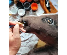 Super Hobby Horse Medinis žirgas su kotu – tamsiai rudas, premium
