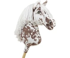 Hobby horse arkliukas Super Hobby Horse Premium – rudas leopardinis arkliukas su baltais karčiais A3