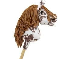 Super Hobby Horse Hobby Horse lazdelinis arkliukas rudas leopardinis su ruda karčiais Premium A4
