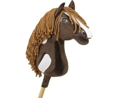 Super Hobby Horse Medinis arkliukas su lazda – tamsiai rudas, vakarietiško stiliaus
