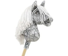 Hobby Horse lazdelinis arkliukas su balta karčiene Super Hobby Horse Premium