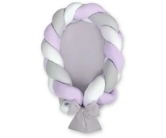 My Sweet Baby Pintas kūdikio lizdas 2in1, baltas–lilac–pilkas