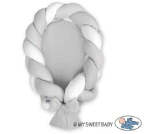 My Sweet Baby Pintas kūdikio lizdelis 2in1 baltai pilkas