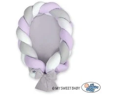 My Sweet Baby Pintas kūdikio lizdas 2in1, baltas–lilac–pilkas