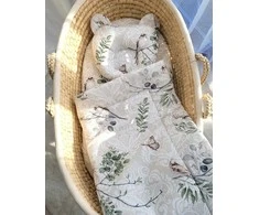 My Sweet Baby Antklodė su pagalve kūdikiui, 2 dalių komplektas, ruda su paukščiukais